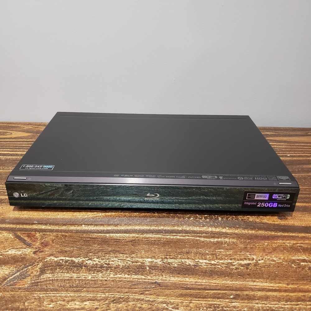 LG Blu Ray Player BD590 Black Good 250GB HDD WiFi Streaming